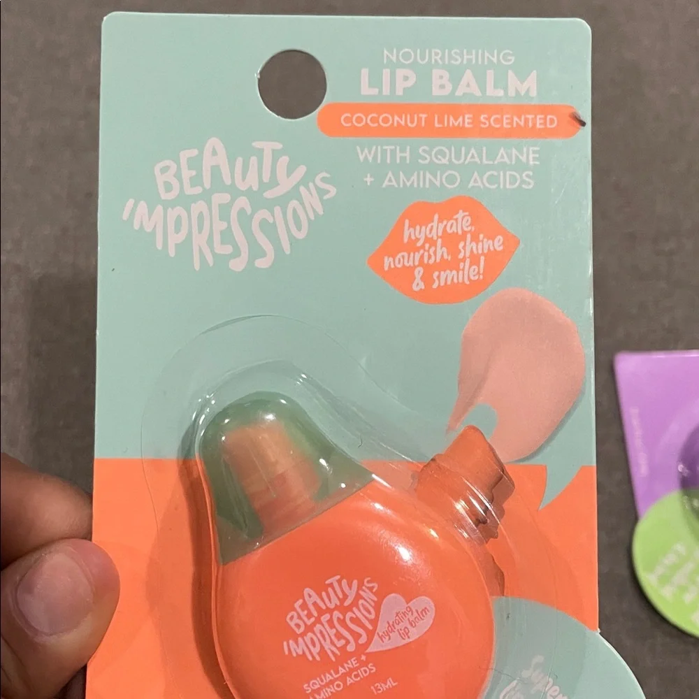 BEAUTY IMPRESSIONS ROUND LIP BALMS Squalane & Amino Acids Full Collection of 4